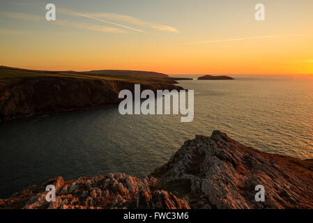 Cardigan Island al tramonto Foto Stock