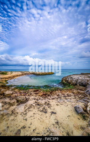 Bella spiaggia serena in Riviera Maya, Messico Foto Stock