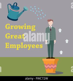 Imprenditore in crescita in una pentola Illustrazione Vettoriale