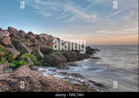 HDR St Osyth Beach, North Essex 7/11/2012 Foto Stock