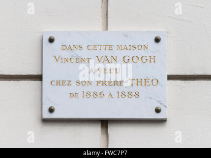 No.54 Rue Lepic Home di artista Vincent Van Gogh e suo fratello Theo tra 1886-1888. Montmatre, Parigi, Francia. Foto Stock