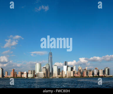 Nuovo skyline di Manhattan, New York City che include un centro mondiale del commercio, Stati Uniti d'America 2013 Foto Stock