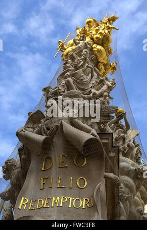 Peste monumentale colonna (Colonna della Santa Trinità) sul Graben di Vienna Foto Stock