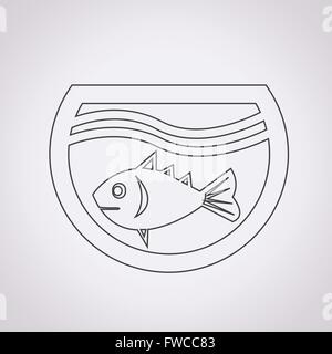 Pesci di acquario icona Illustrazione Vettoriale