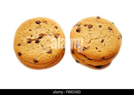 Due pile di biscotti al cioccolato Foto Stock