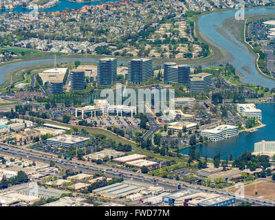Oracle presso la sede centrale a Redwood Shores, Silicon Valley, California, Stati Uniti d'America, Santa Clara, California, antenna Foto Stock