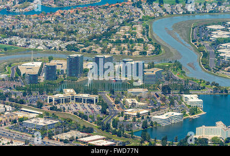 Oracle presso la sede centrale a Redwood Shores, Silicon Valley, California, Stati Uniti d'America, Santa Clara, California, antenna Foto Stock