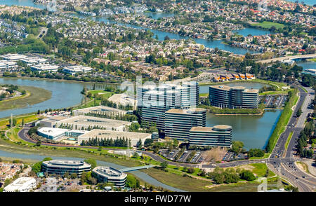 Oracle presso la sede centrale a Redwood Shores, Silicon Valley, California, Stati Uniti d'America, Santa Clara, California, antenna Foto Stock