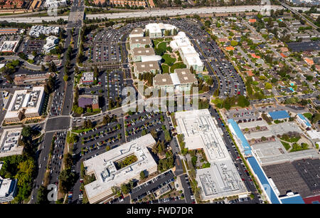 Campus Apple, Apple Inc., antenna, Apple University, al di sopra di Apple Inc sede Cupertino California, Silicon Valley Foto Stock