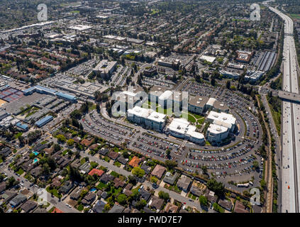 Campus Apple, Apple Inc., antenna, Apple University, al di sopra di Apple Inc sede Cupertino California, Silicon Valley Foto Stock