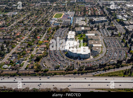 Campus Apple, Apple Inc., antenna, Apple University, al di sopra di Apple Inc sede Cupertino California, Silicon Valley Foto Stock