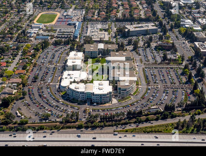 Campus Apple, Apple Inc., antenna, Apple University, al di sopra di Apple Inc sede Cupertino California, Silicon Valley Foto Stock