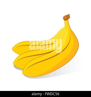 Grappolo di banane su sfondo bianco - illustrazione vettoriale Illustrazione Vettoriale