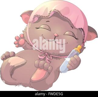 Bel gatto su sfondo bianco Illustrazione Vettoriale