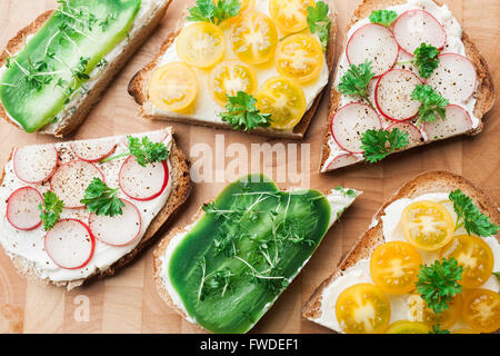 Freschi panini vegetariani Foto Stock