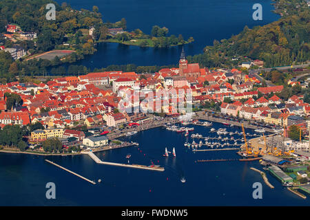 Veduta aerea Waren, Müritz / Mueritz, Meclemburgo-Pomerania, Germania Foto Stock