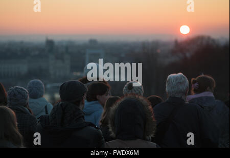 Cattura il tramonto su Budapest Foto Stock