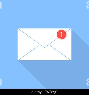 Busta icona e-mail. Lettera di notifica. Illustrazione Vettoriale