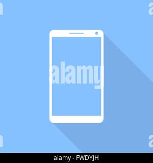 Telefono cellulare touchscreen illustrazione vettoriale design piatto. Illustrazione Vettoriale