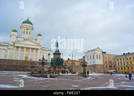Senaatintori, la Piazza del Senato, il centro di Helsinki, Finlandia Foto Stock