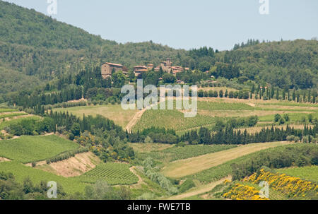 Volpaia in colline del Chianti Toscana Italia Foto Stock