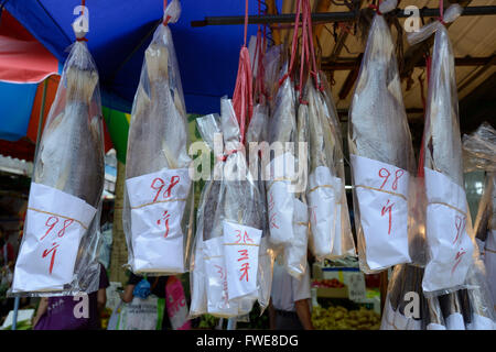 Pesci secchi, mercato, Kowloon, Hong Kong, Cina Foto Stock