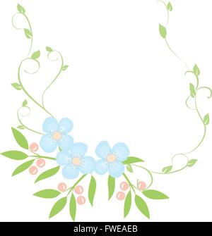 Illustrazione vettoriale di vintage ghirlanda di fiori e volute Illustrazione Vettoriale