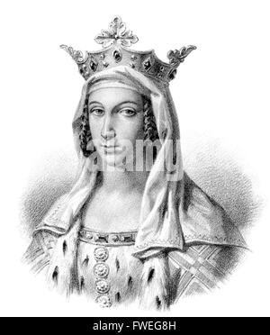 Bertha di Olanda, Berthe o Bertha della Frisia, Bertha von Holland, c. 1055-1093, regina consorte di franchi come la prima moglie o Foto Stock