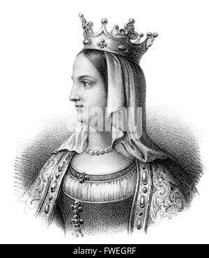 Jeanne d'Évreux, Johanna von Evreux, 1310-1371, la terza moglie del re Carlo IV di Francia Foto Stock