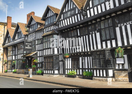 Shakespeare hotel, vista dell'hotel Shakespeare Hostelrie in Chapel Street, Stratford Upon Avon, Inghilterra, Regno Unito Foto Stock