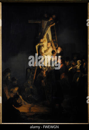 Harmenszoon Rembrandt van Rijn (1606-1669). Pittore olandese. Discesa dalla Croce, 1634. Lo stato Museo Hermitage. San Pietroburgo. La Russia. Foto Stock