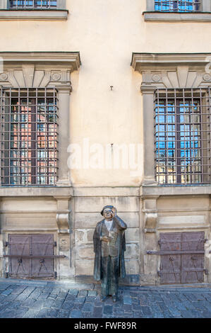 Statua di Evert Taube nella Città Vecchia di Stoccolma, Svezia Foto Stock