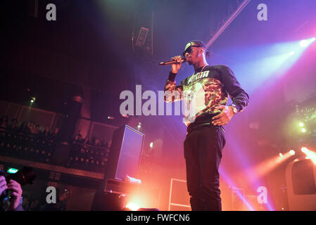 Manchester, Regno Unito. Il 4 aprile 2016. Krept e Konan eseguire al Ritz, Manchester il loro tour del Regno Unito 04/04/2016 Credit: Gary Mather/Alamy Live News Foto Stock