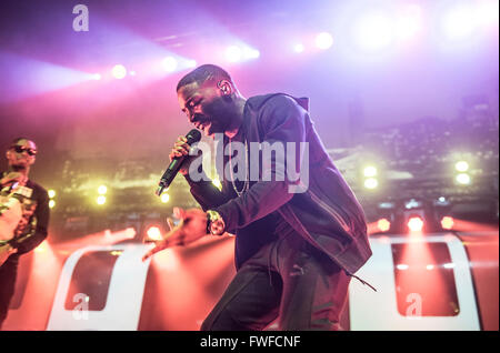 Manchester, Regno Unito. Il 4 aprile 2016. Krept e Konan eseguire al Ritz, Manchester il loro tour del Regno Unito 04/04/2016 Credit: Gary Mather/Alamy Live News Foto Stock