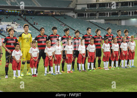 Sydney Football Stadium, Sydney, Australia. 05 apr, 2016. AFC Champions League. Lo Steelers prima del gioco. Sydney v Pohang Steelers. Credito: Azione Sport Plus/Alamy Live News Foto Stock