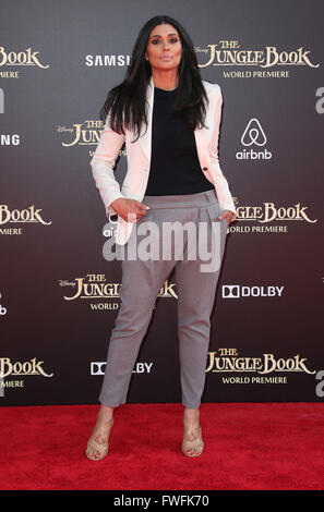 Hollywood, CA, Stati Uniti d'America. 4 apr, 2016. Rachel Roy. ''Il Libro della Giungla " Los Angeles Premiere tenutasi presso l'El Capitan theater. Credito: Sammi/AdMedia/ZUMA filo/Alamy Live News Foto Stock