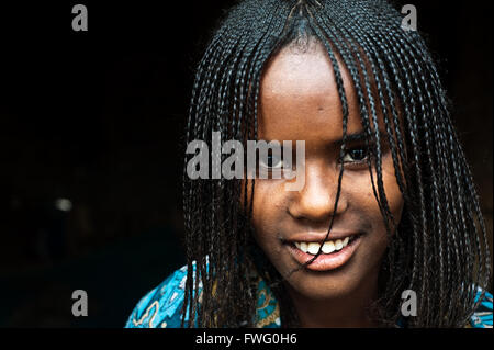 Femmina eritreo rifugiato. Ella appartiene all etnia afar, lei è un musulmano. Foto Stock
