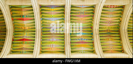 Soffitto colorati in La cattedrale di Almudena di Madrid in Spagna Foto Stock