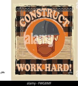 Poster faccia builder Illustrazione Vettoriale