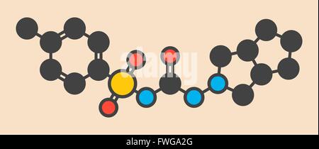 Gliclazide Diabetes molecola di farmaco di classe solfonilurea anti-diabetici stilizzato agente scheletrico (formula di struttura chimica) atomi Foto Stock