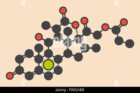 Beclometasone dipropionato glucocorticoide molecola di farmaco profarmaco di beclometasone utilizzato nella profilassi di asma e di trattamento Foto Stock