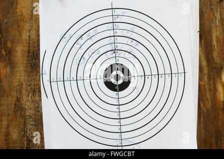 La pratica di tiro con shothun in semplici terget all'aperto Foto Stock