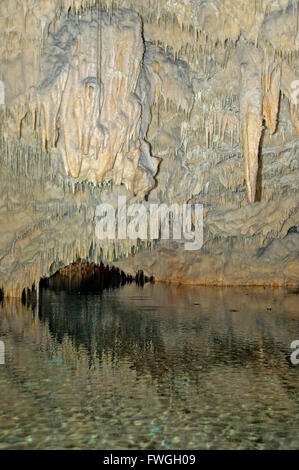 Le magnifiche e maestose grotte di Diros in Grecia. Foto Stock