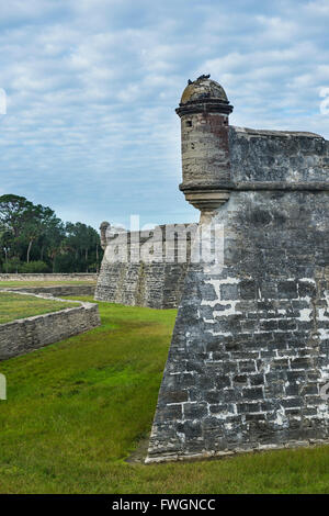 Castillo de San Marcos, Sant'Agostino, il più antico e occupato in modo continuativo a europeo istituito insediamento, Florida, Stati Uniti d'America Foto Stock