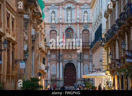 Il Palazzo Senatorio, Trapani, Sicilia, Italia, Europa Foto Stock