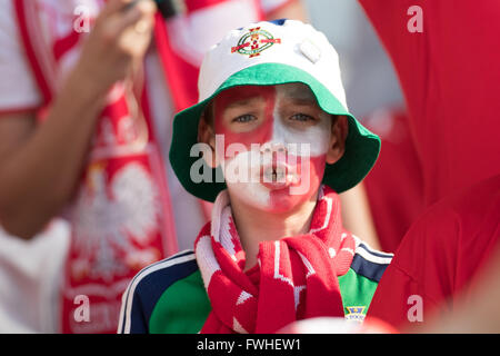 Nizza. 12 Giugno, 2016. La Francia. Campionati Europei di calcio. La Polonia contro l'Irlanda del Nord. ventole Credito: Azione Sport Plus/Alamy Live News Foto Stock