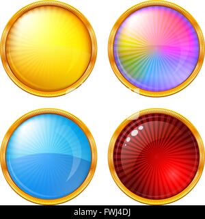 Colorato pulsanti rotondi, impostare Illustrazione Vettoriale