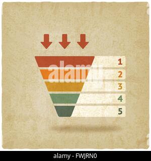 Marketing colore simbolo a imbuto vecchio sfondo - illustrazione vettoriale EPS. 10 Illustrazione Vettoriale