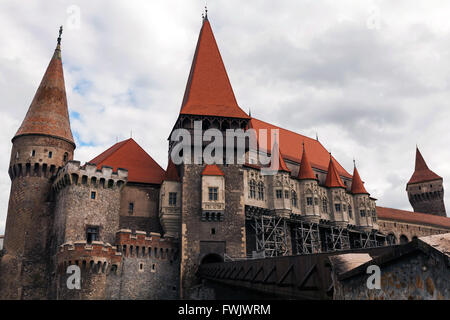 Corvin Castello Castello Hunyad, una spettacolare castello medievale in Transilvania, Romania Foto Stock