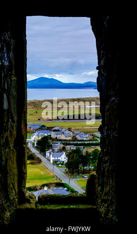 Harlech Castle, situato a Harlech, Gwynedd, Galles Foto Stock